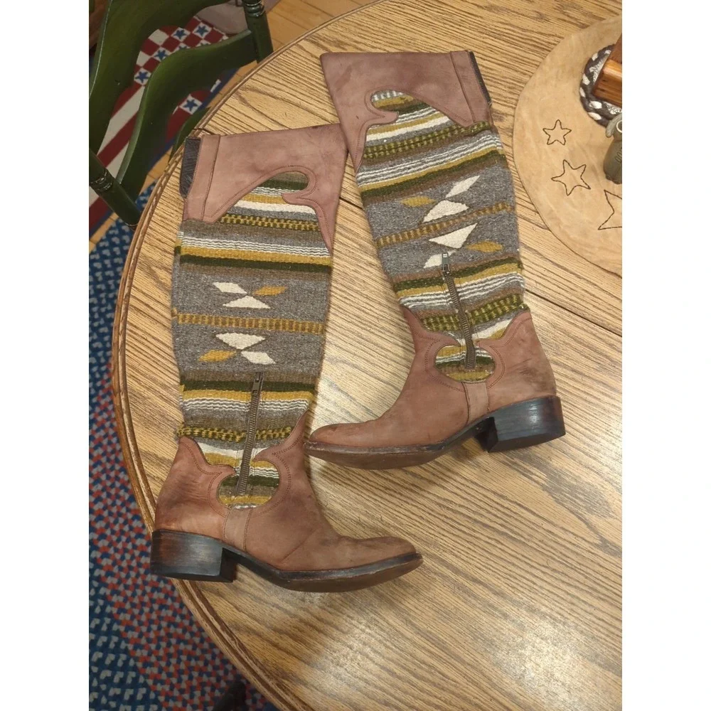 Free Bird By‎ Steven CABAL Over Knee Wool Blanket Boots Women's Size 9 M